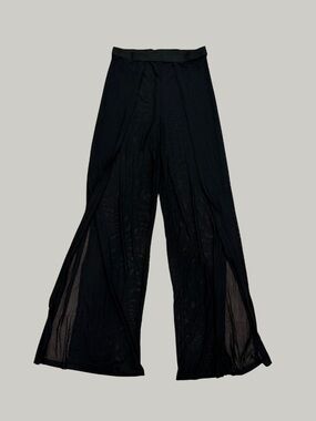 EUC Black Sheer Wide-Leg Mesh Pants